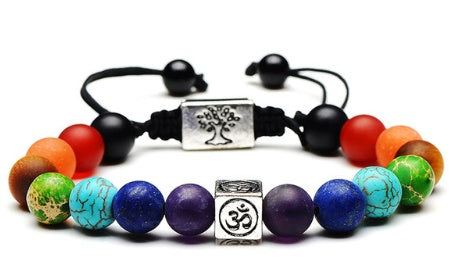 Square alloy 8mm energy beads volcanic lava rock bracelet