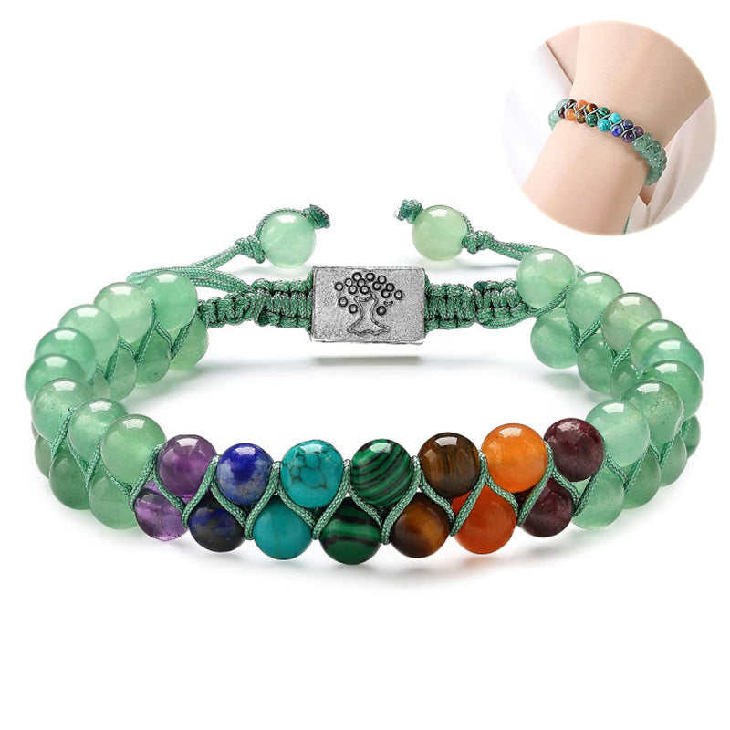 Fashion Jewelry 6mm 7 Chakra Stone Bead Yoga Meditation Bracelet