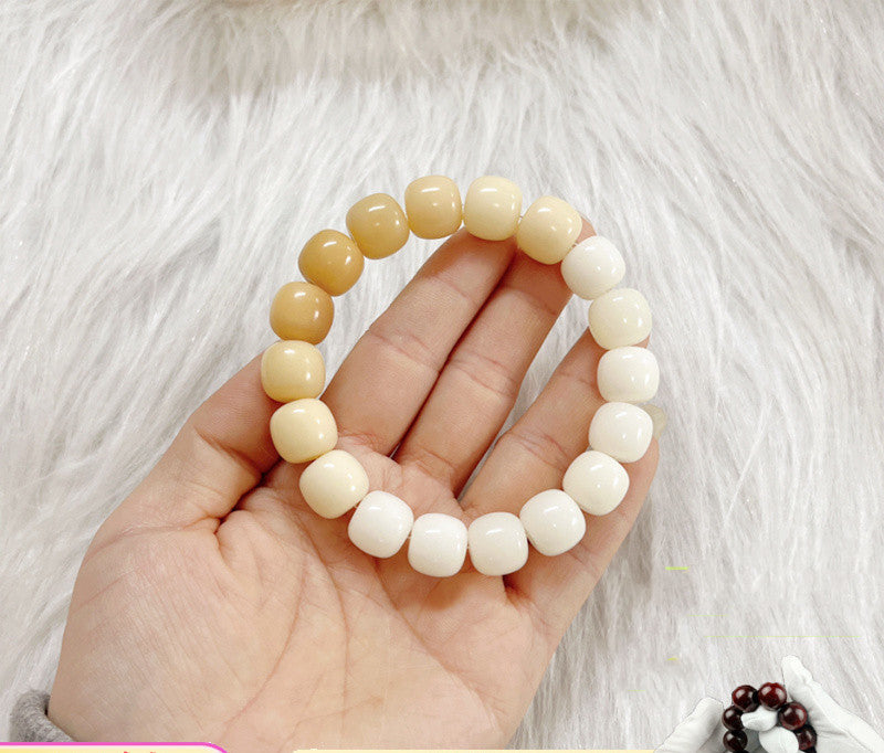 Natural White Jade Bodhi Bracelet