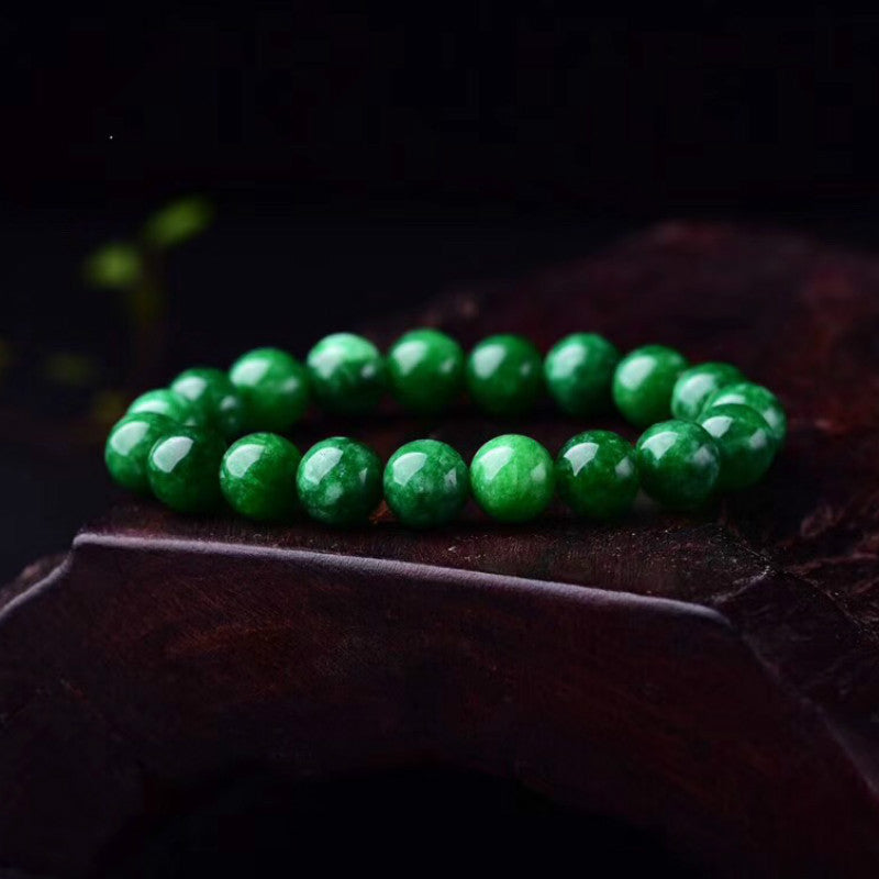 Dry green iron dragon jade bracelet