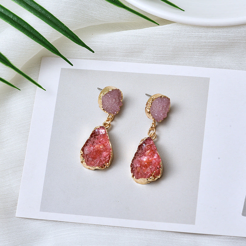 Personality Simple Natural Stone Imitated Irregular Earrings