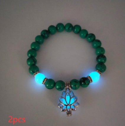 Energy Luminous Lotus Natural Stone Bracelet Yoga Healing