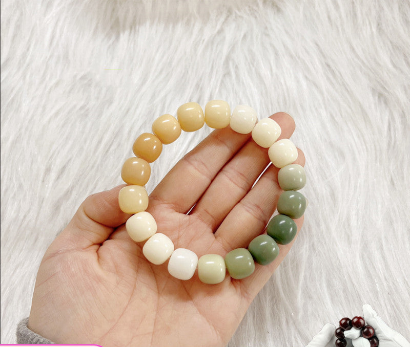 Natural White Jade Bodhi Bracelet