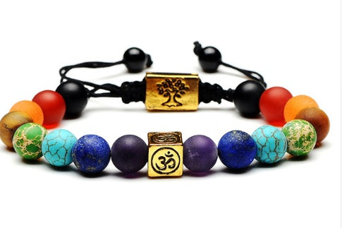 Square alloy 8mm energy beads volcanic lava rock bracelet