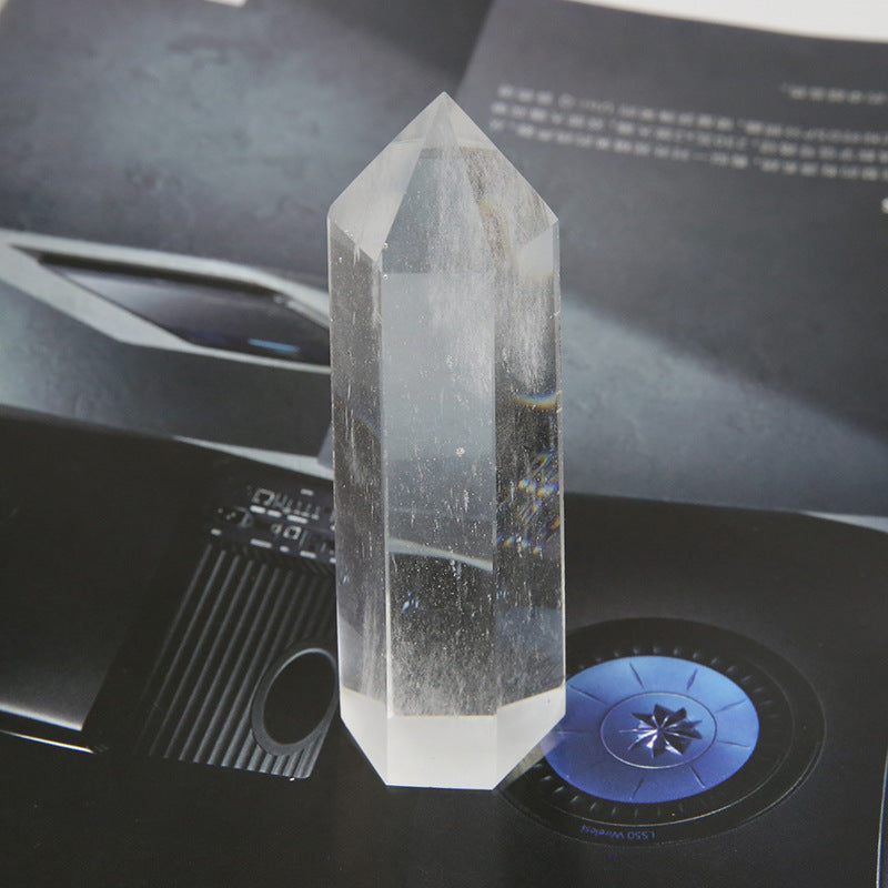 Single-pointed Six-sided Natural Crystal Column