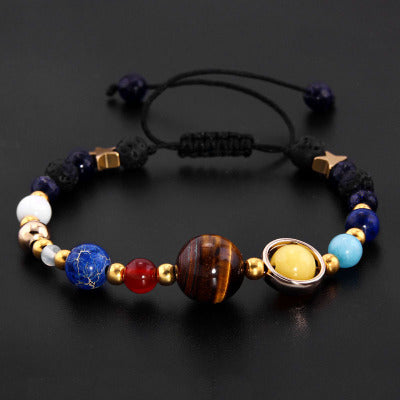 Solar System Guardian Star Natural Stone Beads Bracelet