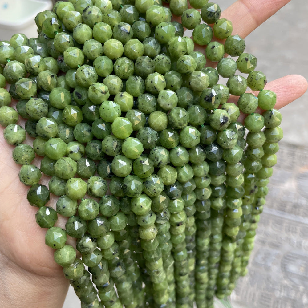 Natural Stone Canadian Jade Faceted Beads