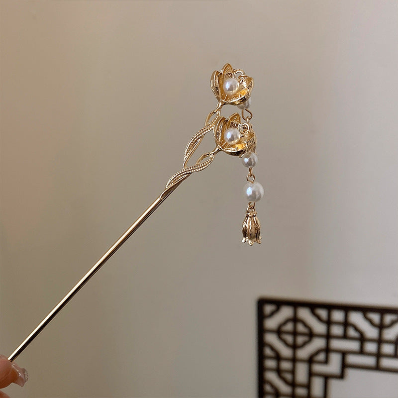 Women's Fashion Vintage Imitation Jade Tassel Hairpin