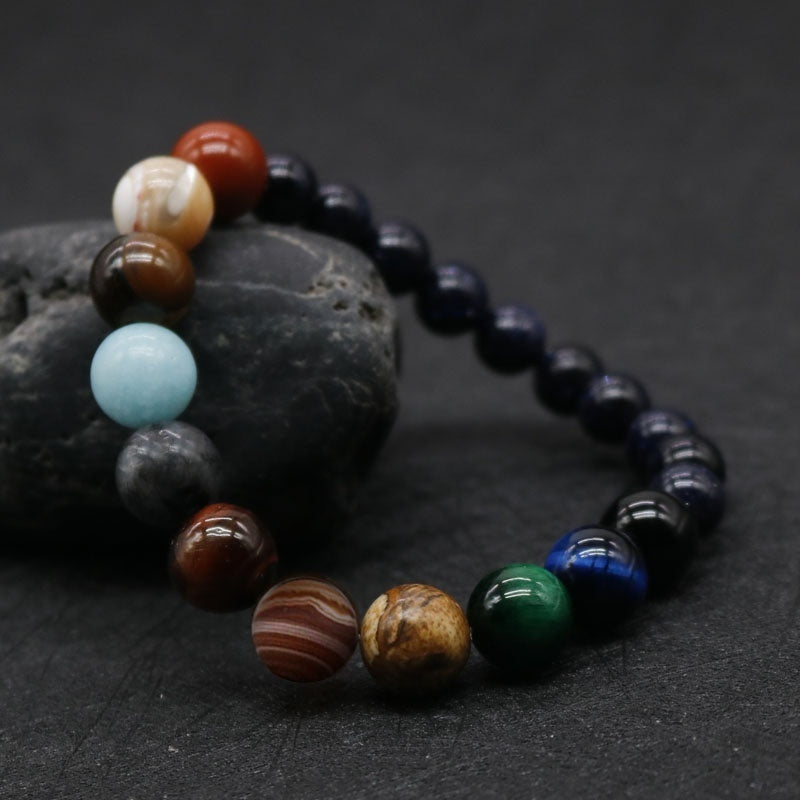 New Fashion Eight Planets Beaded Bracelet Men's Natural Stone