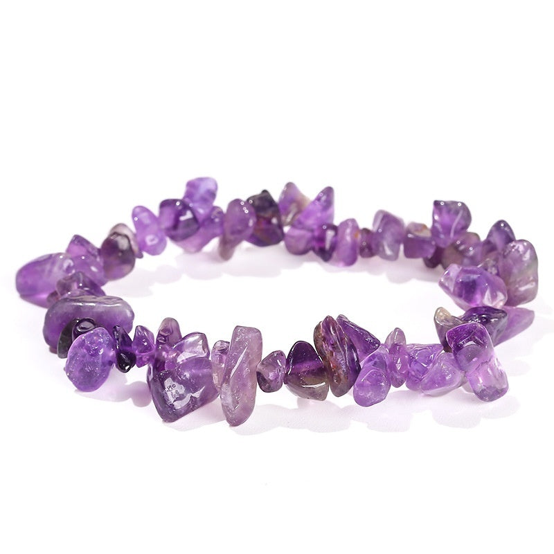 Natural Crystal Agate Colorful Gravel Stretch Bracelet