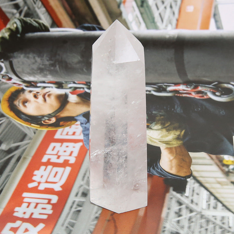Single-pointed Six-sided Natural Crystal Column