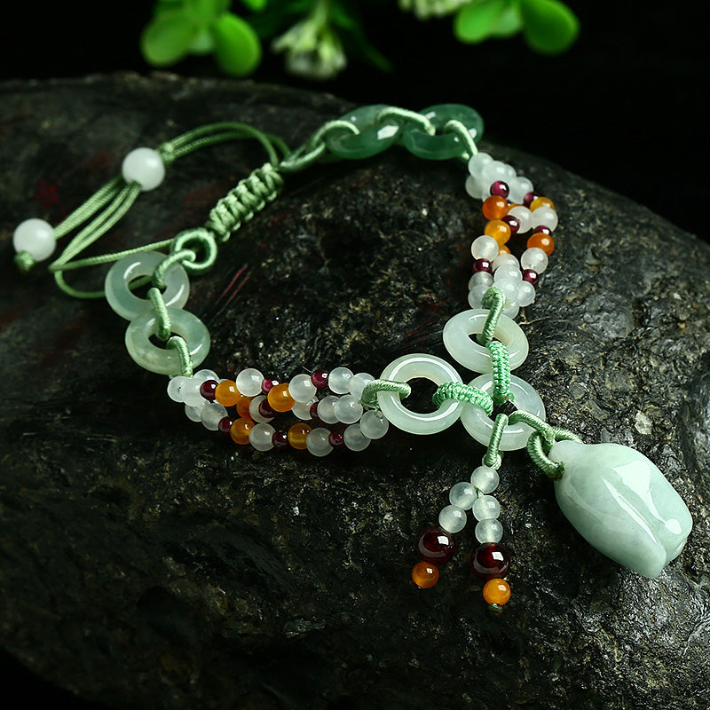 Jade Jadeite Hand Woven Bracelet