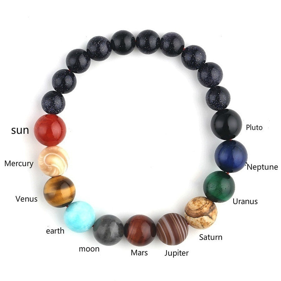 New Fashion Eight Planets Beaded Bracelet Men's Natural Stone