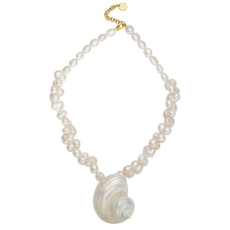 Natural Baroque Freshwater Short Pearl Necklace Conch Necklace