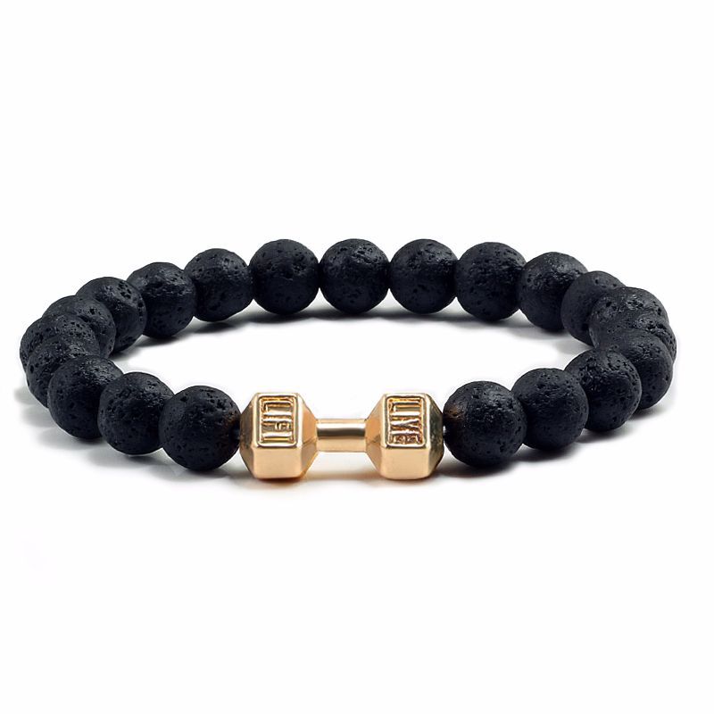 Natural Volcanic Stone Beads Bracelets Black Lava Bracelet