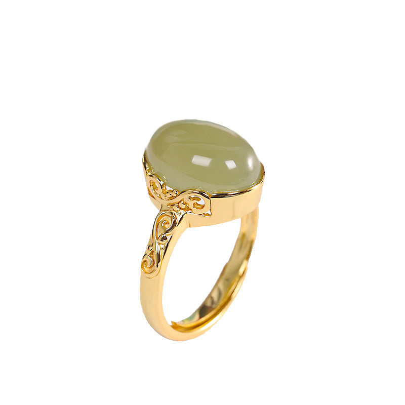 Women's Fashion Simple Hetian Jade Ring