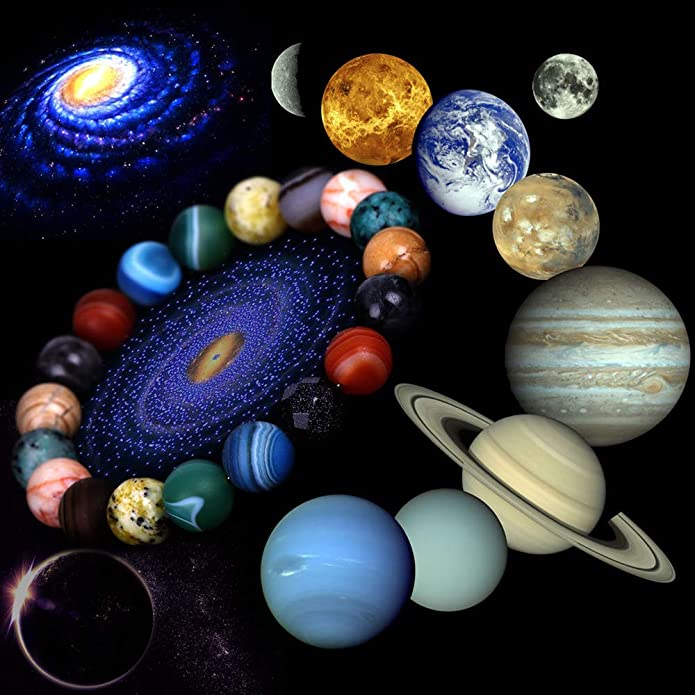 Solar System Eight Stone Planet Bracelet Planets Natural Stone Mala Bead