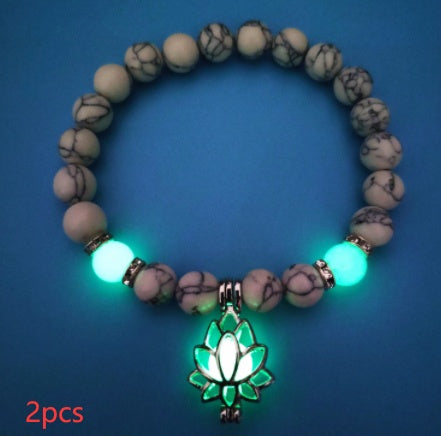 Energy Luminous Lotus Natural Stone Bracelet Yoga Healing