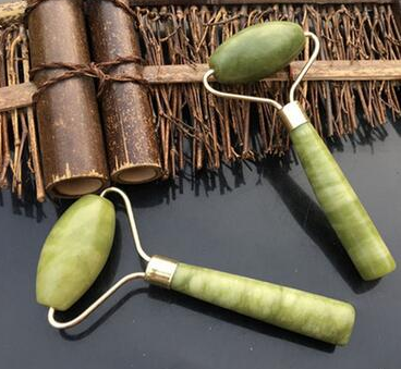 Rose Quartz Roller Slimming Face Massager Lifting Tool Natural Jade