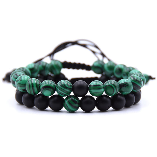 Green Malachite Black Frosted Stone Woven