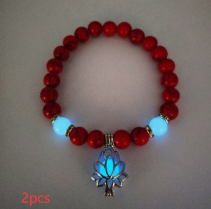 Energy Luminous Lotus Natural Stone Bracelet Yoga Healing