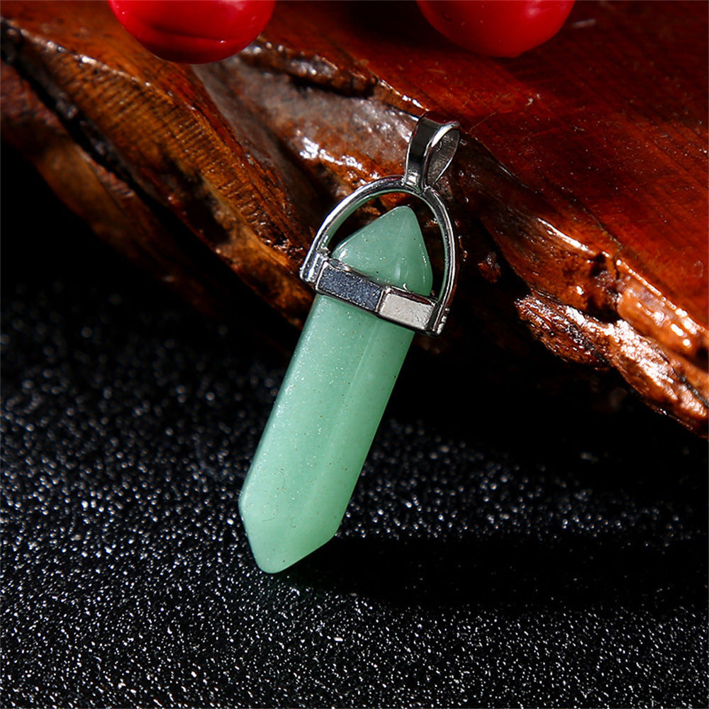 Natural Aventurine Jade Bracelet Crystal Double Pointed Pendant Ornament