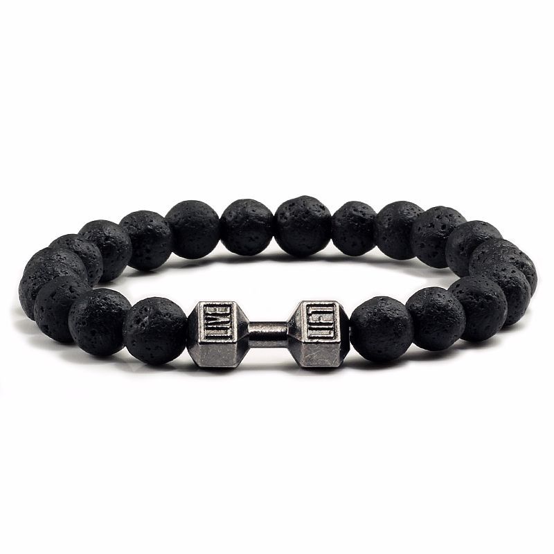 Natural Volcanic Stone Beads Bracelets Black Lava Bracelet