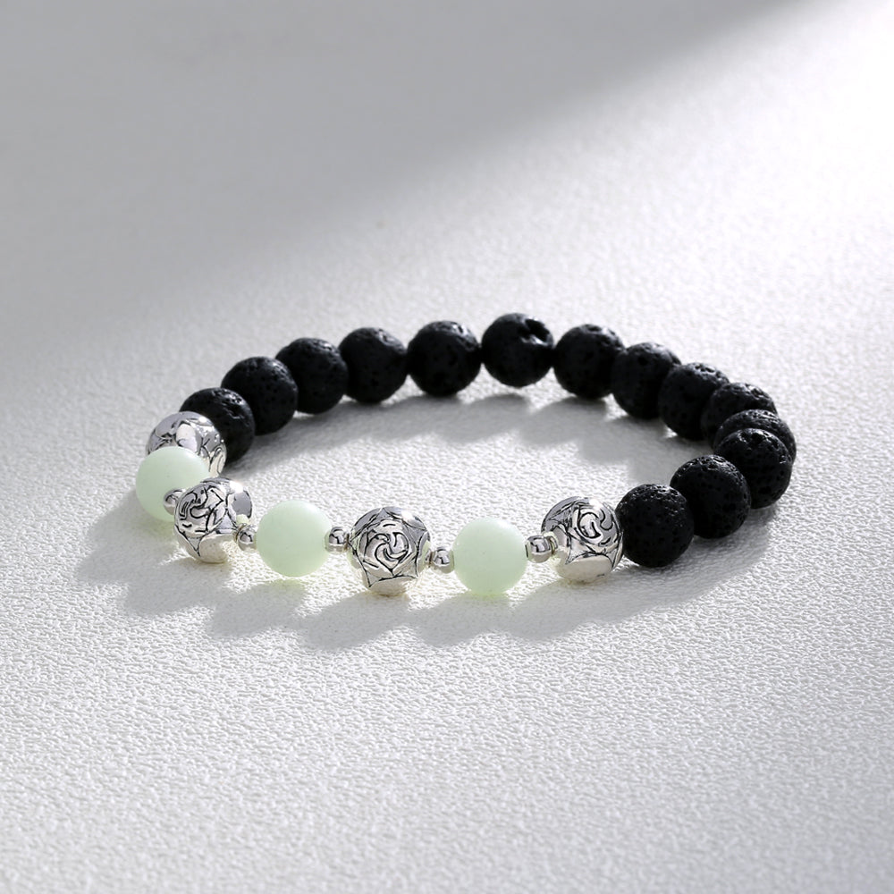 Black Volcanic Stone Bracelet Luminous Bead Bracelet