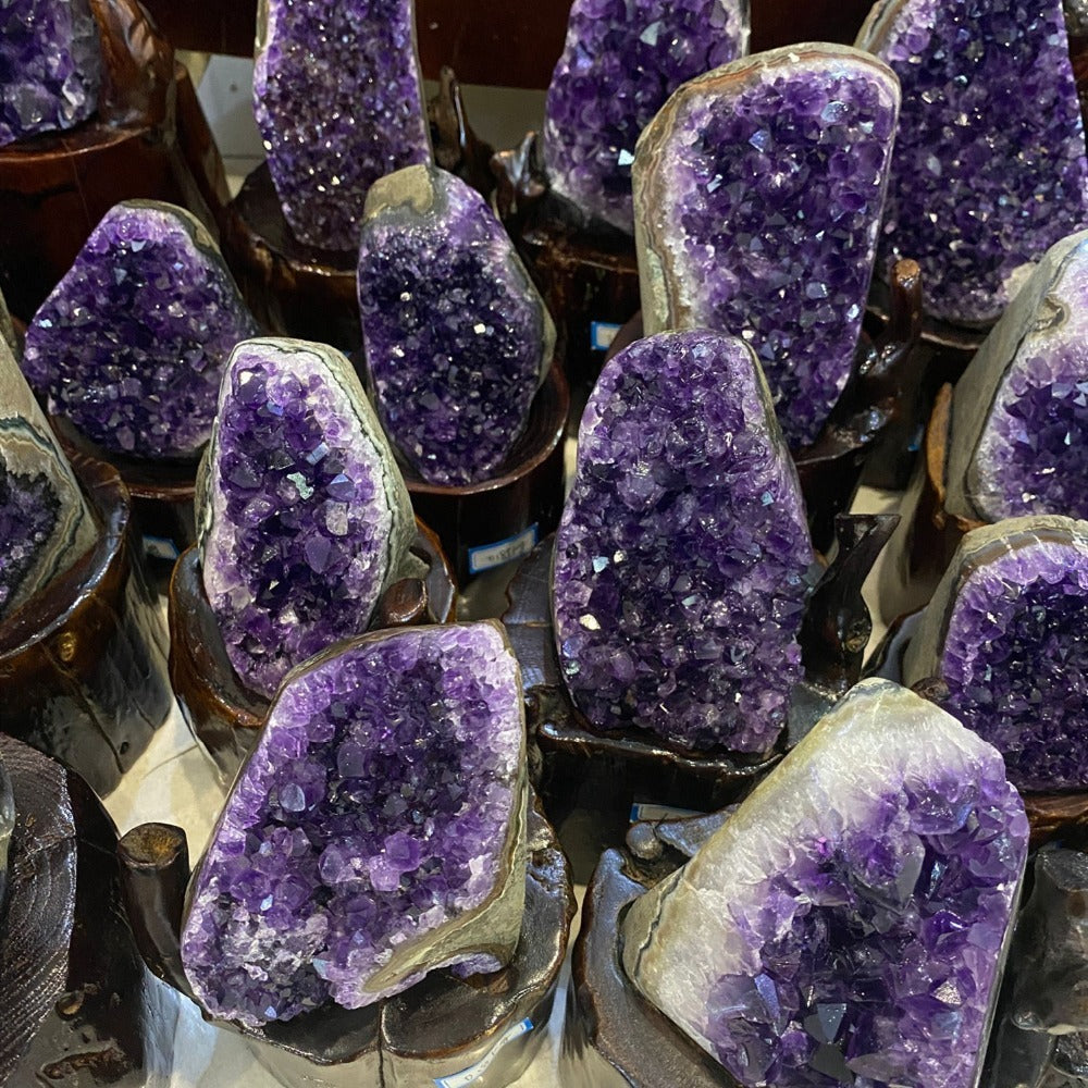 Natural Ametista Amethyst Geode Quartz Cluster Crystal