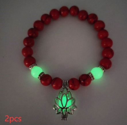 Energy Luminous Lotus Natural Stone Bracelet Yoga Healing