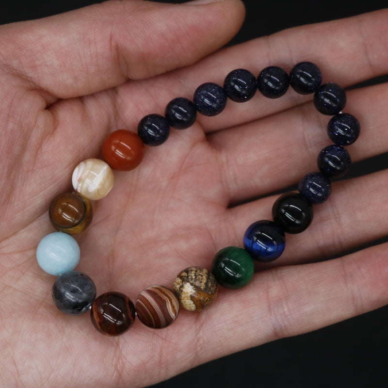 New Fashion Eight Planets Beaded Bracelet Men's Natural Stone