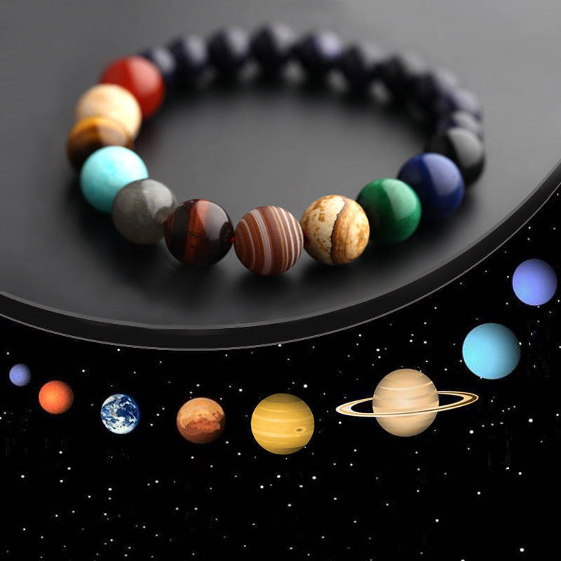 New Fashion Eight Planets Beaded Bracelet Men's Natural Stone