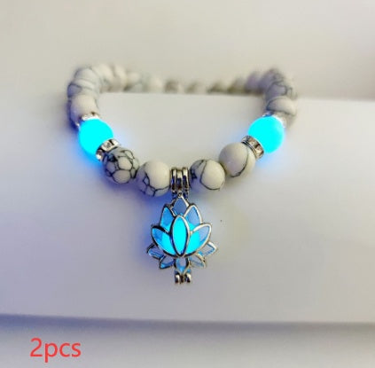 Energy Luminous Lotus Natural Stone Bracelet Yoga Healing