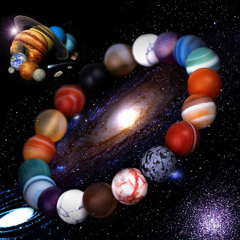 Solar System Eight Stone Planet Bracelet Planets Natural Stone Mala Bead