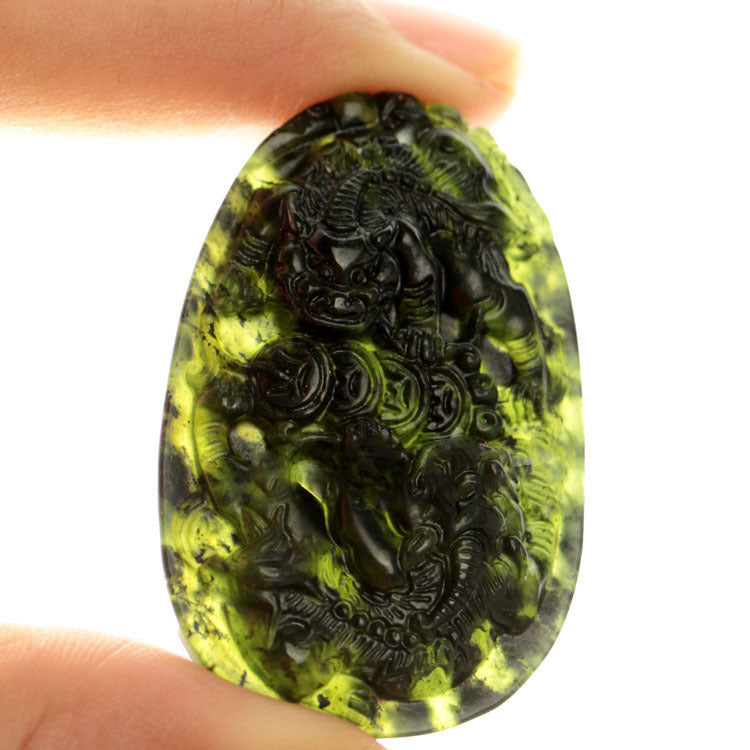 Stone Snake Pattern Stone Jade Black Tag Pendant