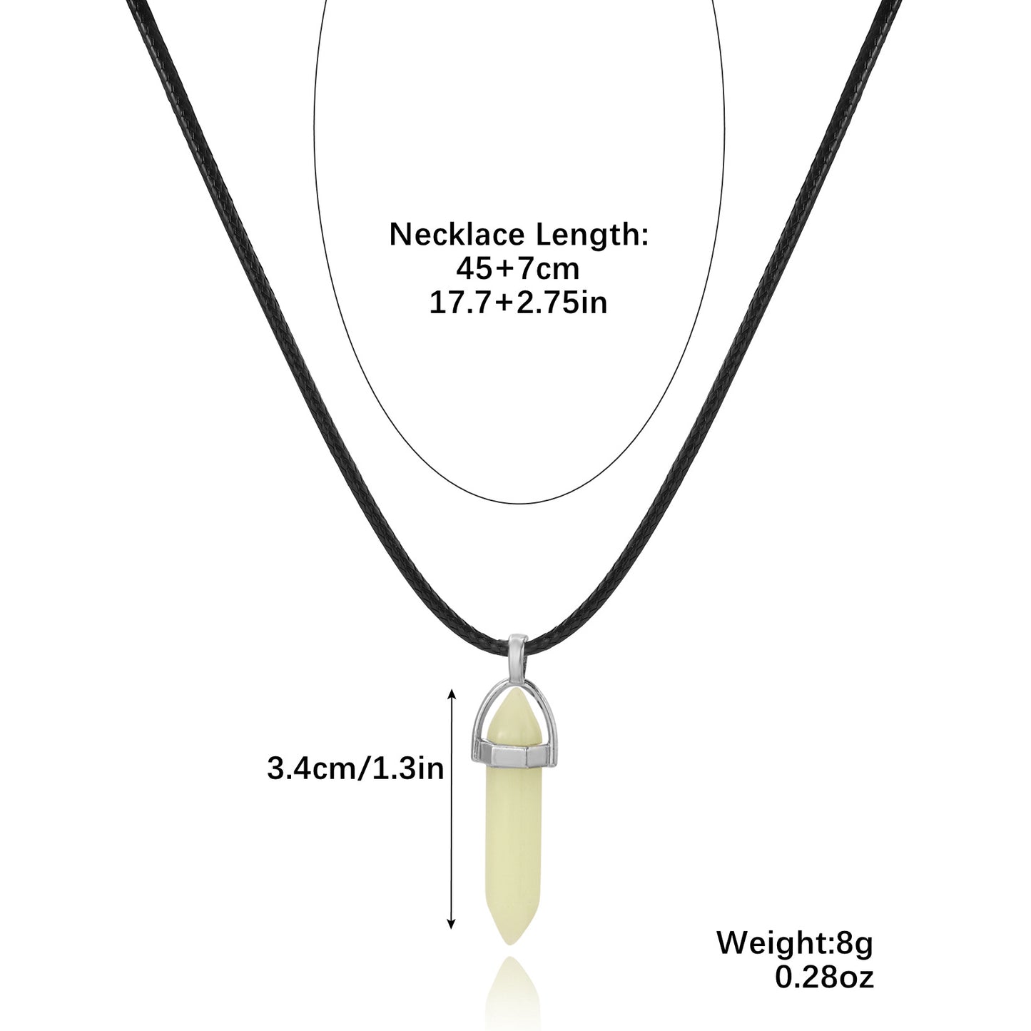 Women's Fashion Geometric Luminous Stone Pendant Necklace