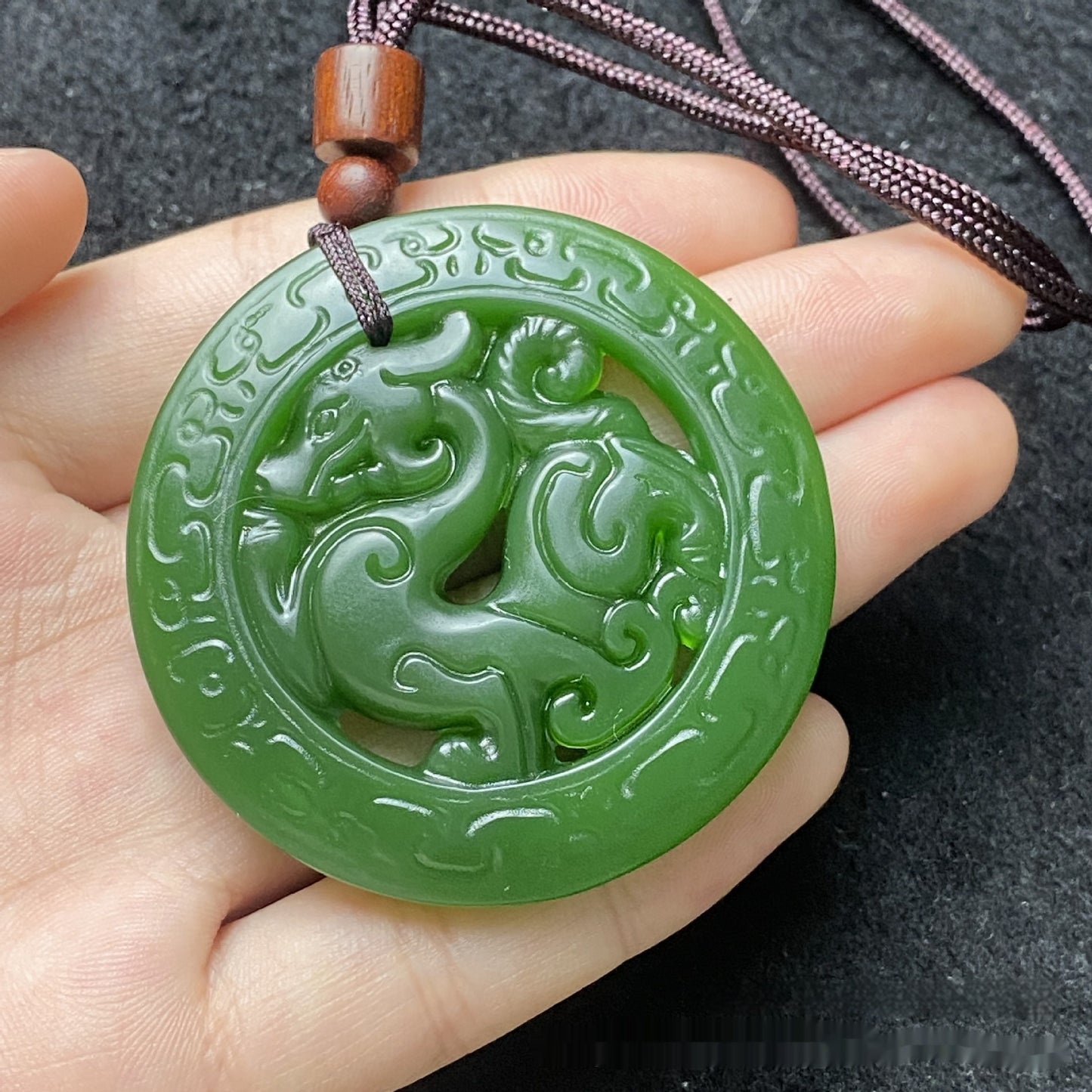 Hotan Jade Antique Dragon Carved Pendant