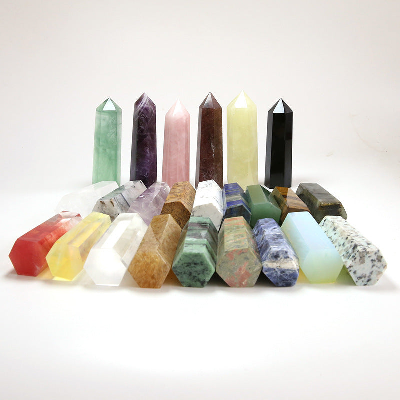 Single-pointed Six-sided Natural Crystal Column