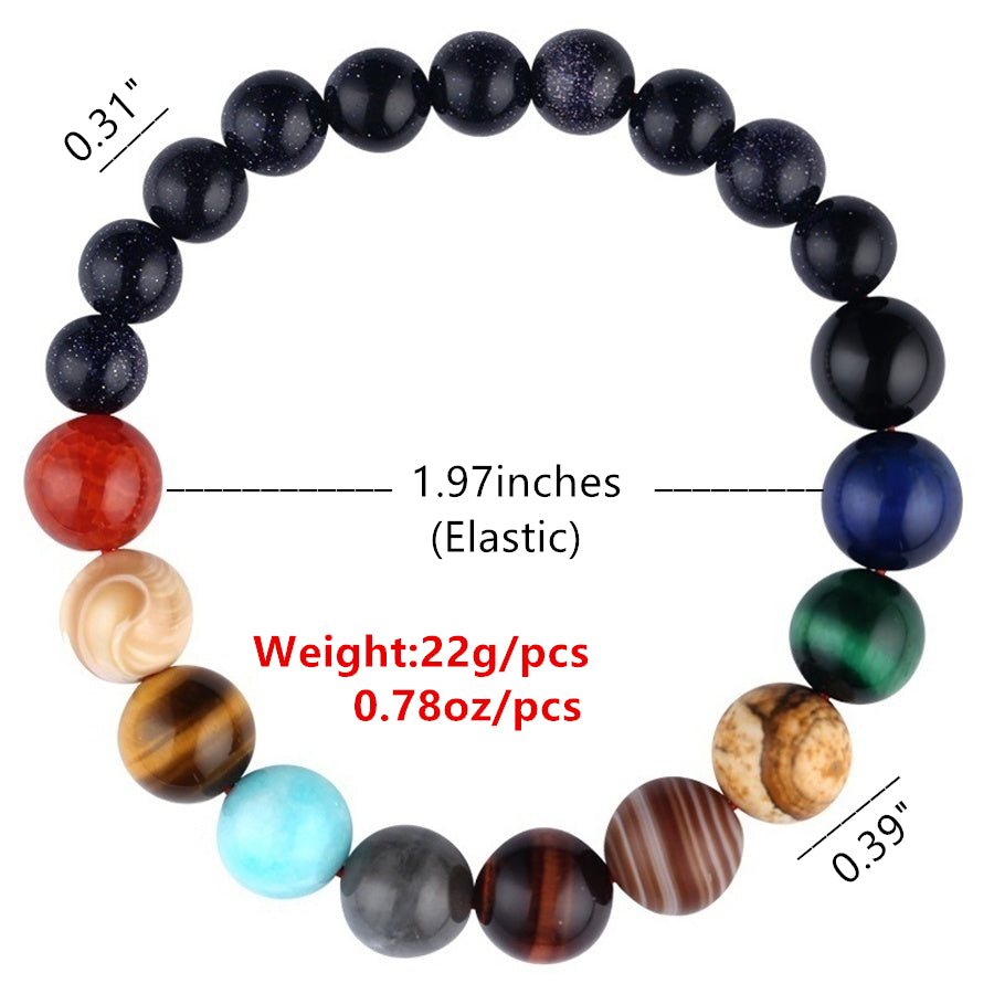 New Fashion Eight Planets Beaded Bracelet Men's Natural Stone