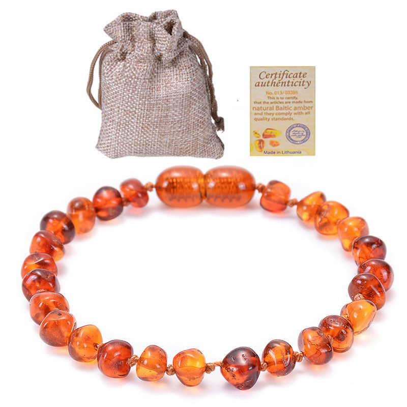 Amber Children's Diy Irregular Natural Amber Bracelet