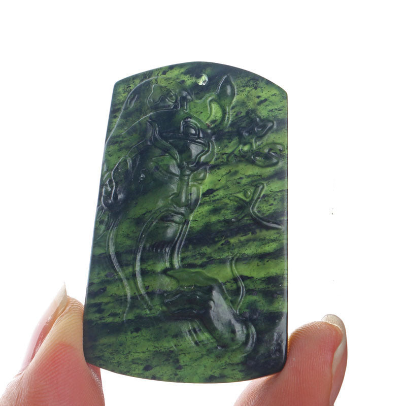 Stone Snake Pattern Stone Jade Black Tag Pendant