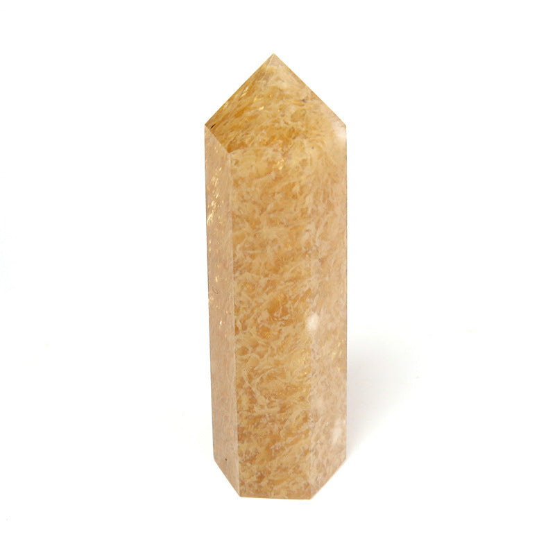 Single-pointed Six-sided Natural Crystal Column