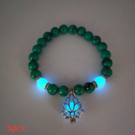 Energy Luminous Lotus Natural Stone Bracelet Yoga Healing