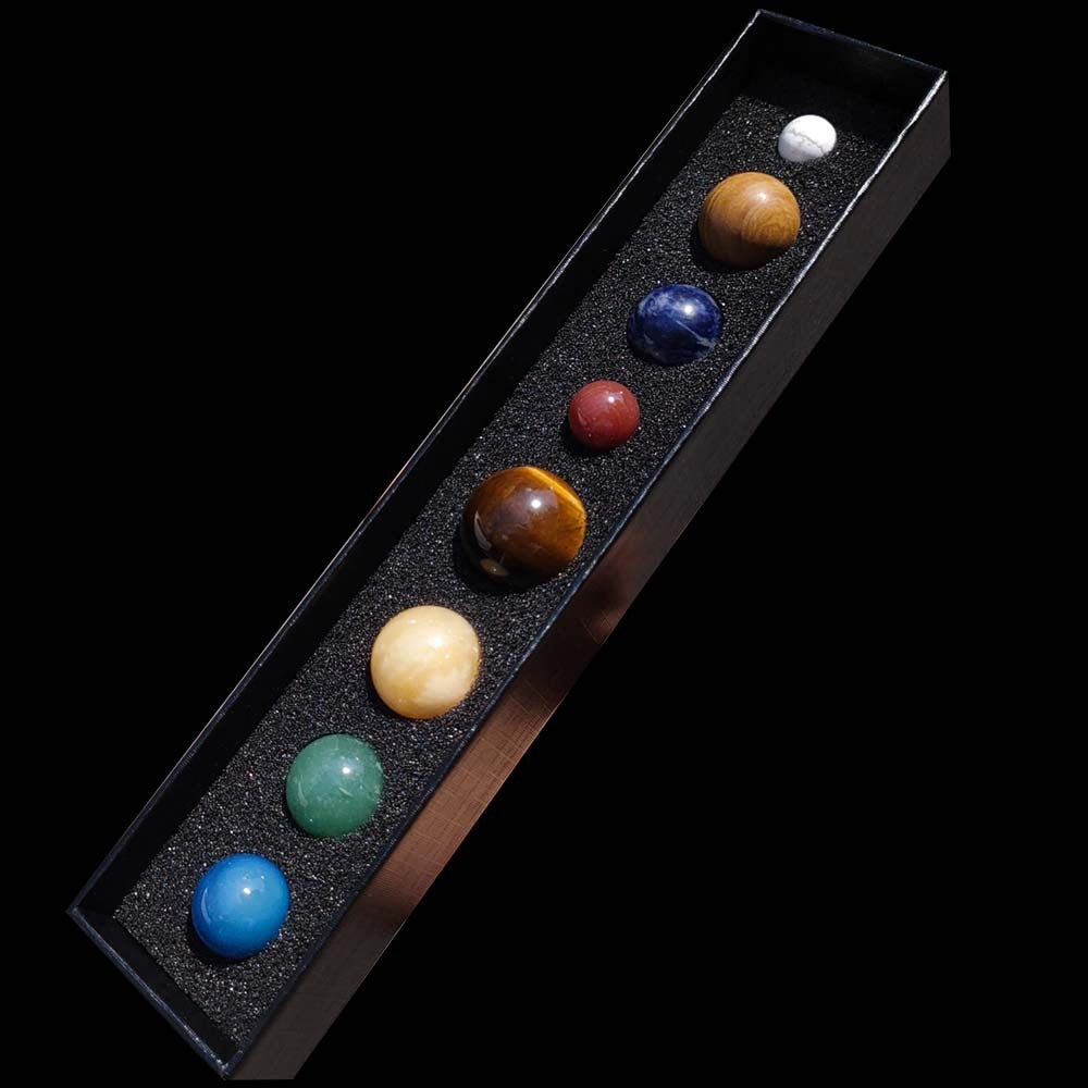 Natural Stone Solar System Eight Planets Jade Ball Teaching Cognitive Ornaments