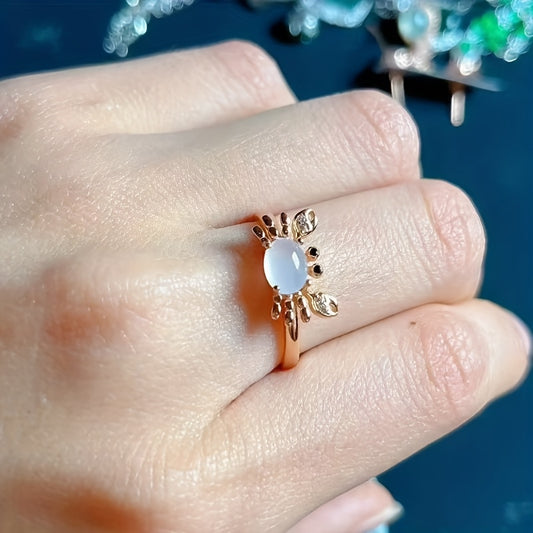 New Arrival Crab Ring For Women New Moonstone Ring