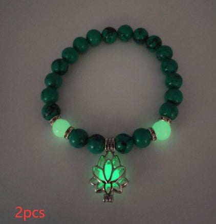 Energy Luminous Lotus Natural Stone Bracelet Yoga Healing