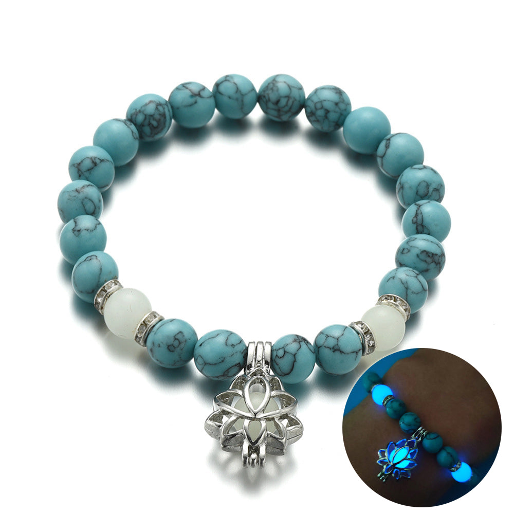Energy Luminous Lotus Natural Stone Bracelet Yoga Healing