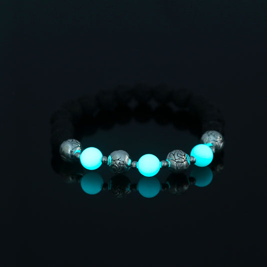 Black Volcanic Stone Bracelet Luminous Bead Bracelet