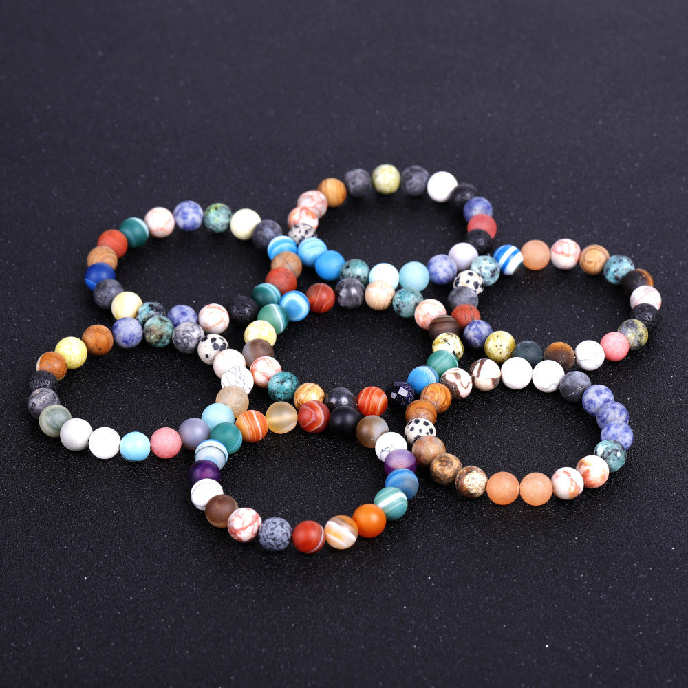Solar System Eight Stone Planet Bracelet Planets Natural Stone Mala Bead