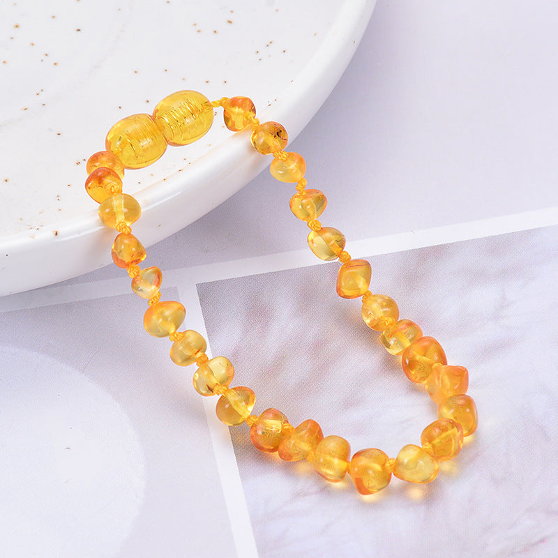 Amber Children's Diy Irregular Natural Amber Bracelet